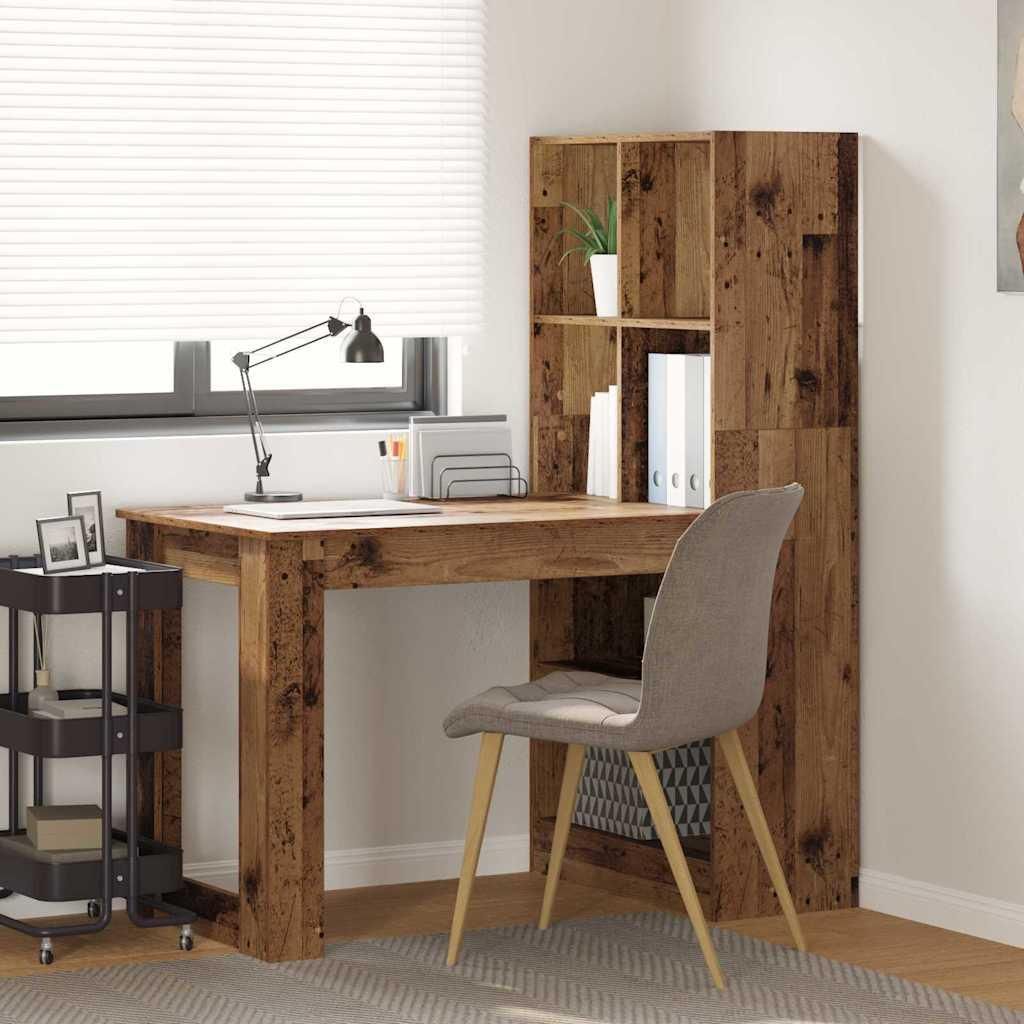 Maison Exclusive - Schreibtisch mit Regal Altholz 122 x 67 x 145 cm Holzwerkstoff