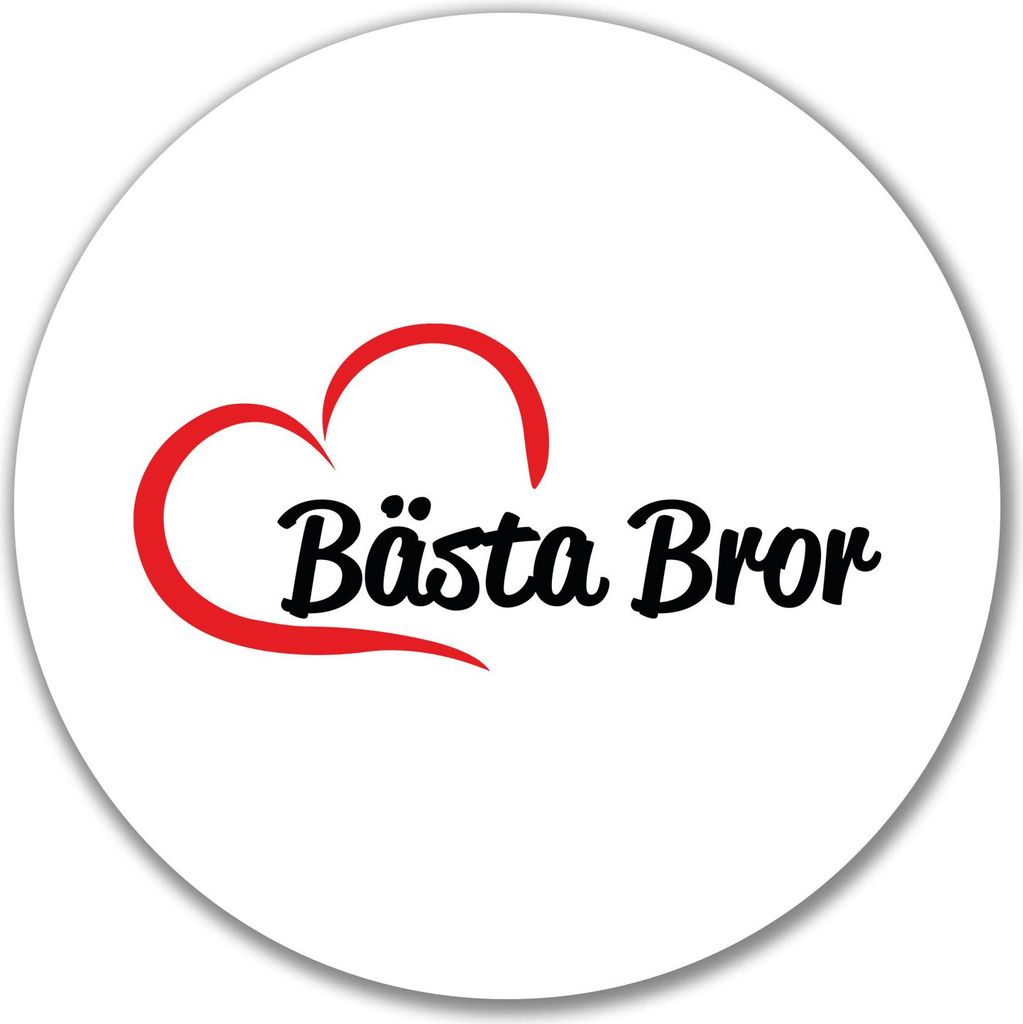 Huuraa Aufkleber Bästa Bror Hjärta 10cm rund Sticker Geschenkidee
