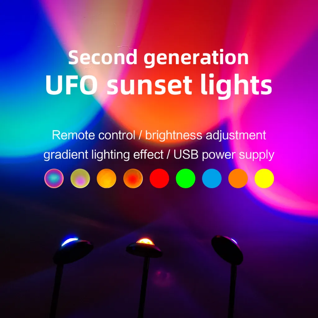 INF Lampe de Table Sunset Projection 16 Couleurs avec Télécommande - Noir - 4