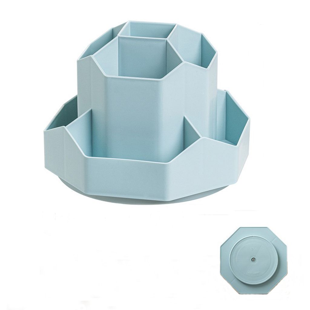 Schreibtisch Organizer 360°Drehbar 9 Fächern Große Kapazität Stiftehalte Stifte Organizer für Büro Schule Schreibtisch Bleistift Blau