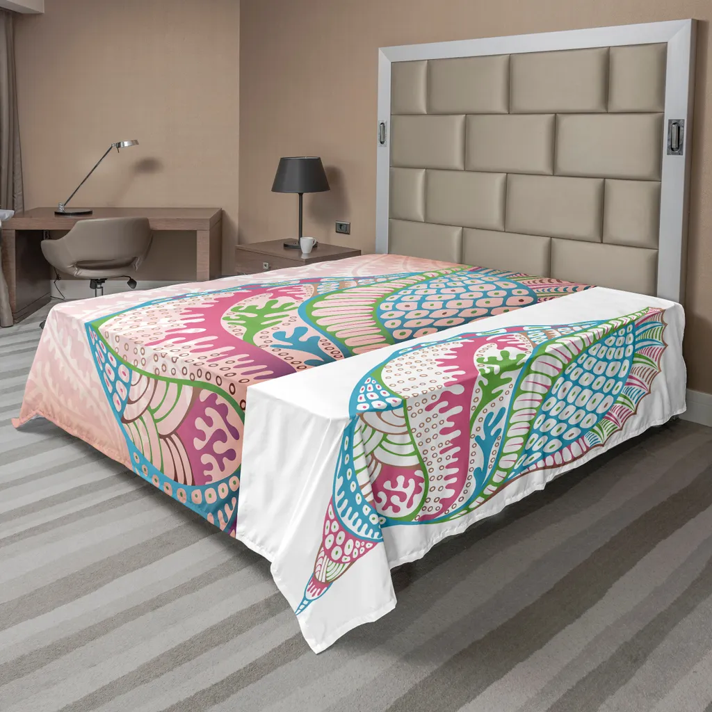 Lenzuolo Piano Decorativo Conchiglie ABAKUHAUS 275x260 Rosa Blu