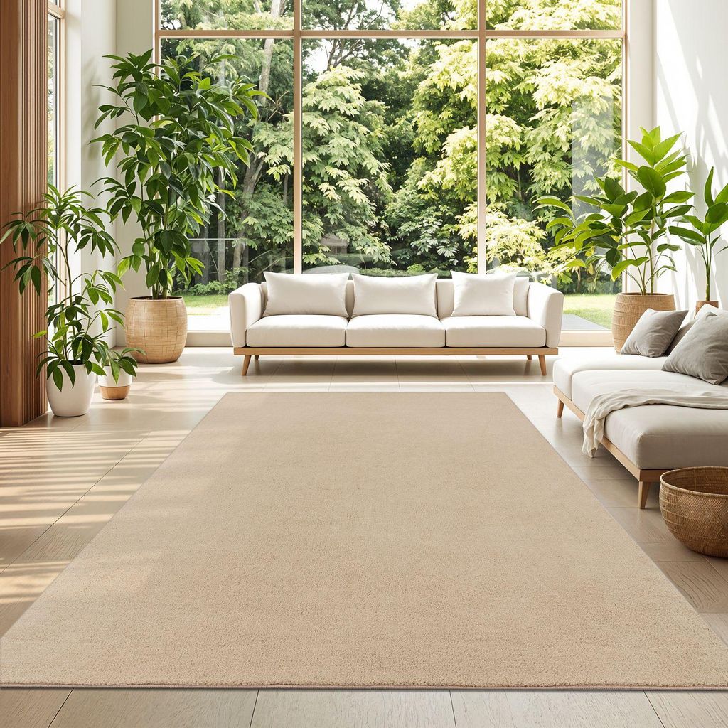 TT Home Wohnzimmer Teppich Kurzflor Anti-Rutsch Rückseite Produktbild 