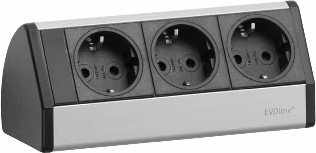 EVOline Dock Cuisine Steckdosenelemet 3fach Produktbild 