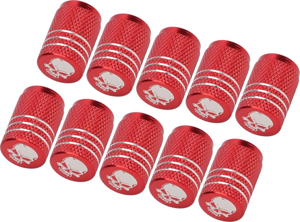 10 stuks ventieldopjes voor auto's met een schedelprint, Productafbeelding 