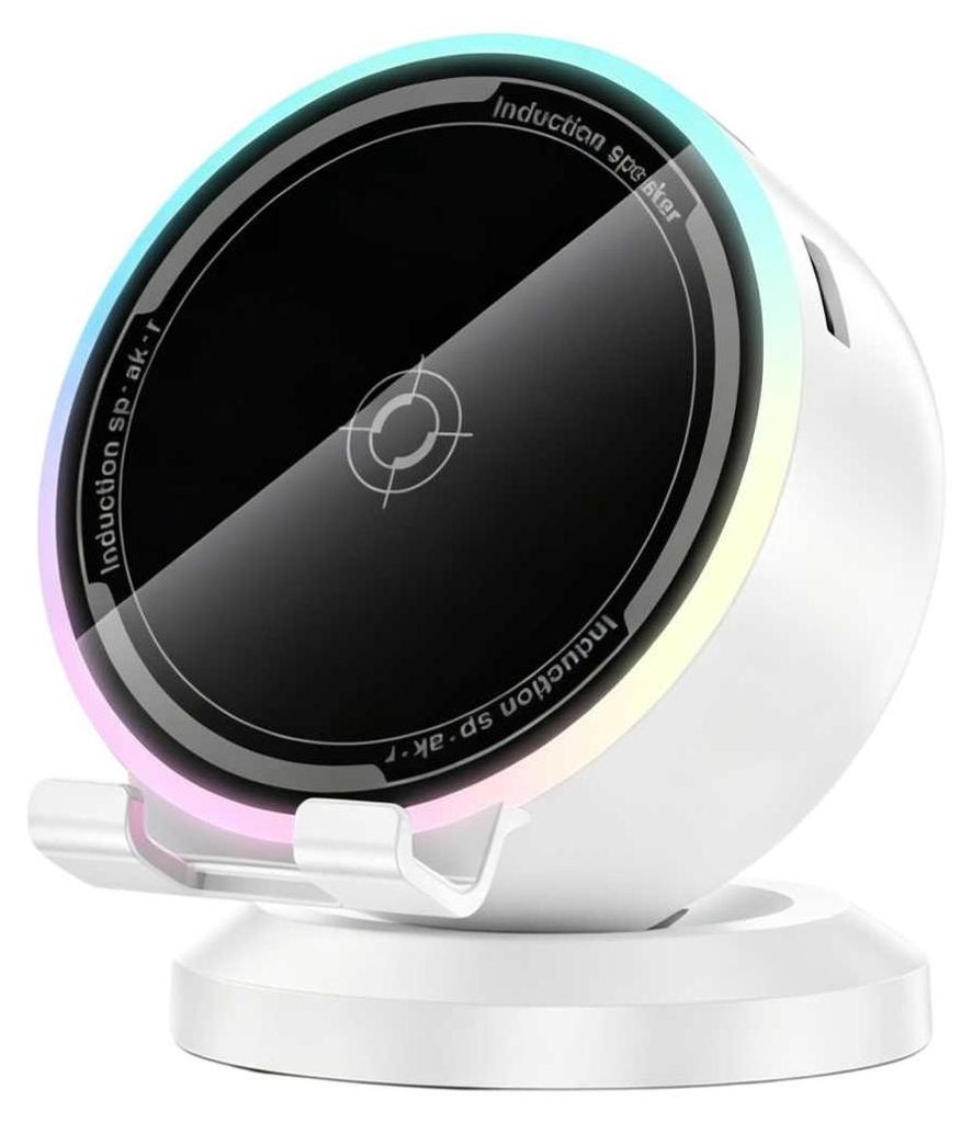 Zimilo RGB Bluetooth Lautsprecher mit Touch Sensor, 1200mAh, LED Licht, 5W, Bluetooth 5.3, USB-C, Tragbar, für Outdoor/Auto/Schreibtisch, Weiß