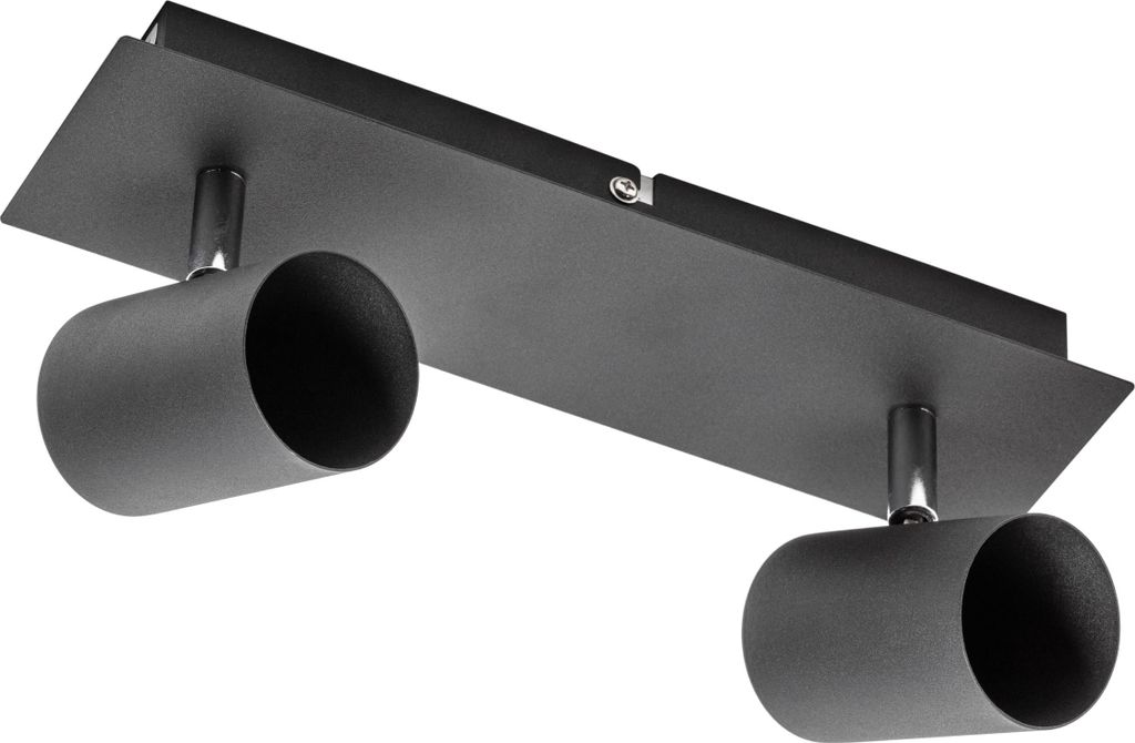 GTV - Deckenleuchte VENETO | moderne Beleuchtung für Büros, Wohnungen und Räume |Deckenlampen Deckenleuchten | 2 x GU10 | Rund | Schwarz