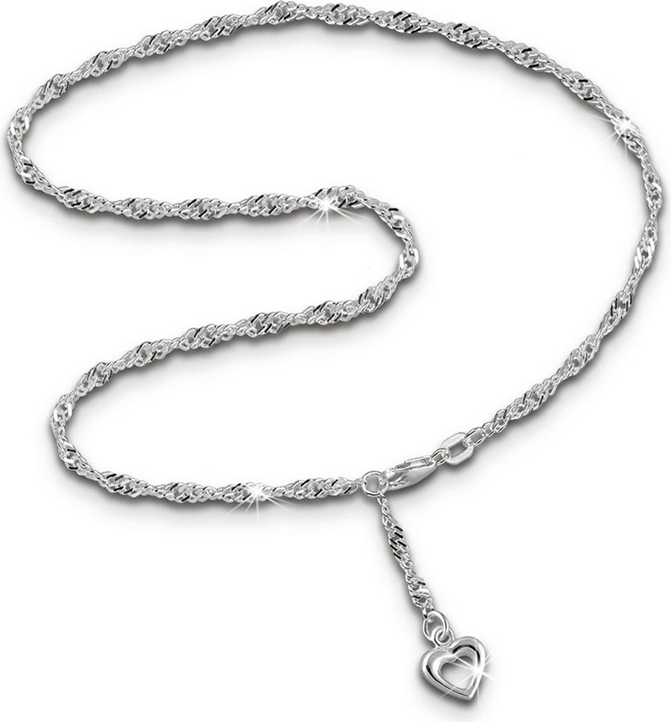 SilberDream 25cm Fußkette für Damen silber allergenfrei Herz Echt Silber D2SDF0345J