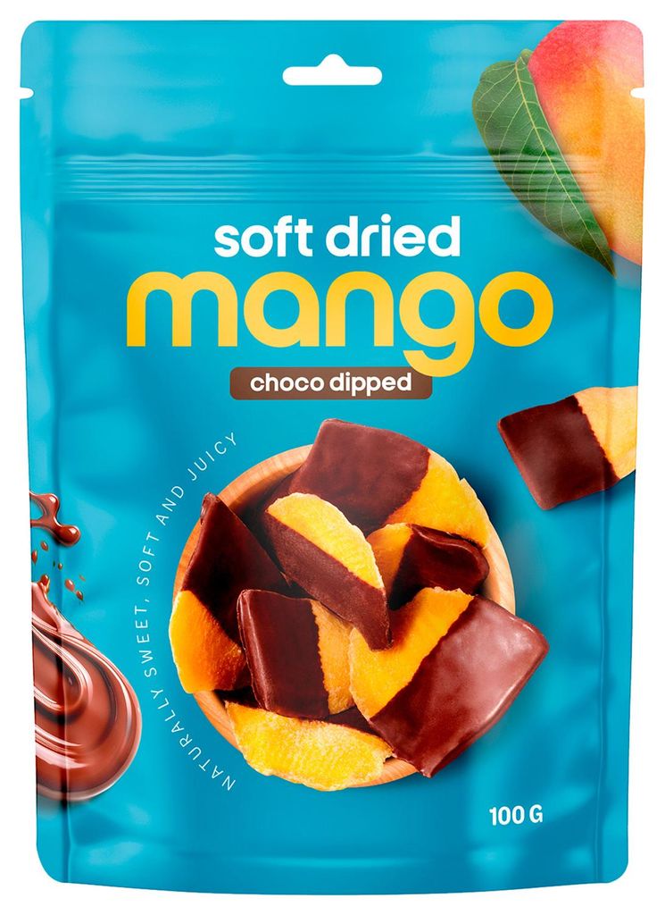 Nordthy Soft Dried Mango Choco Dipped 100g Produktbild  KI-generiertes Bild