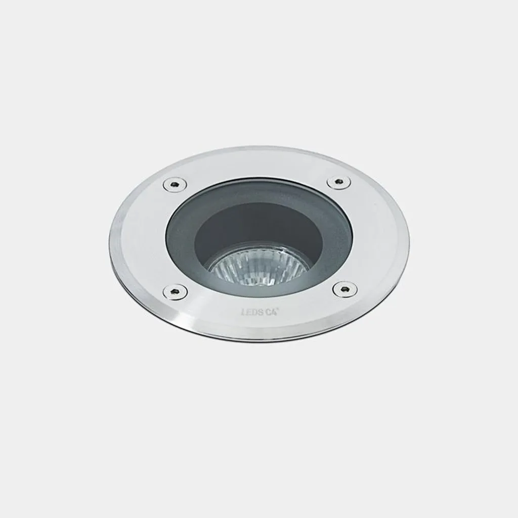 Luminaire de sol extérieur rond Gea IP67 Argenté pour ampoule LED GU10