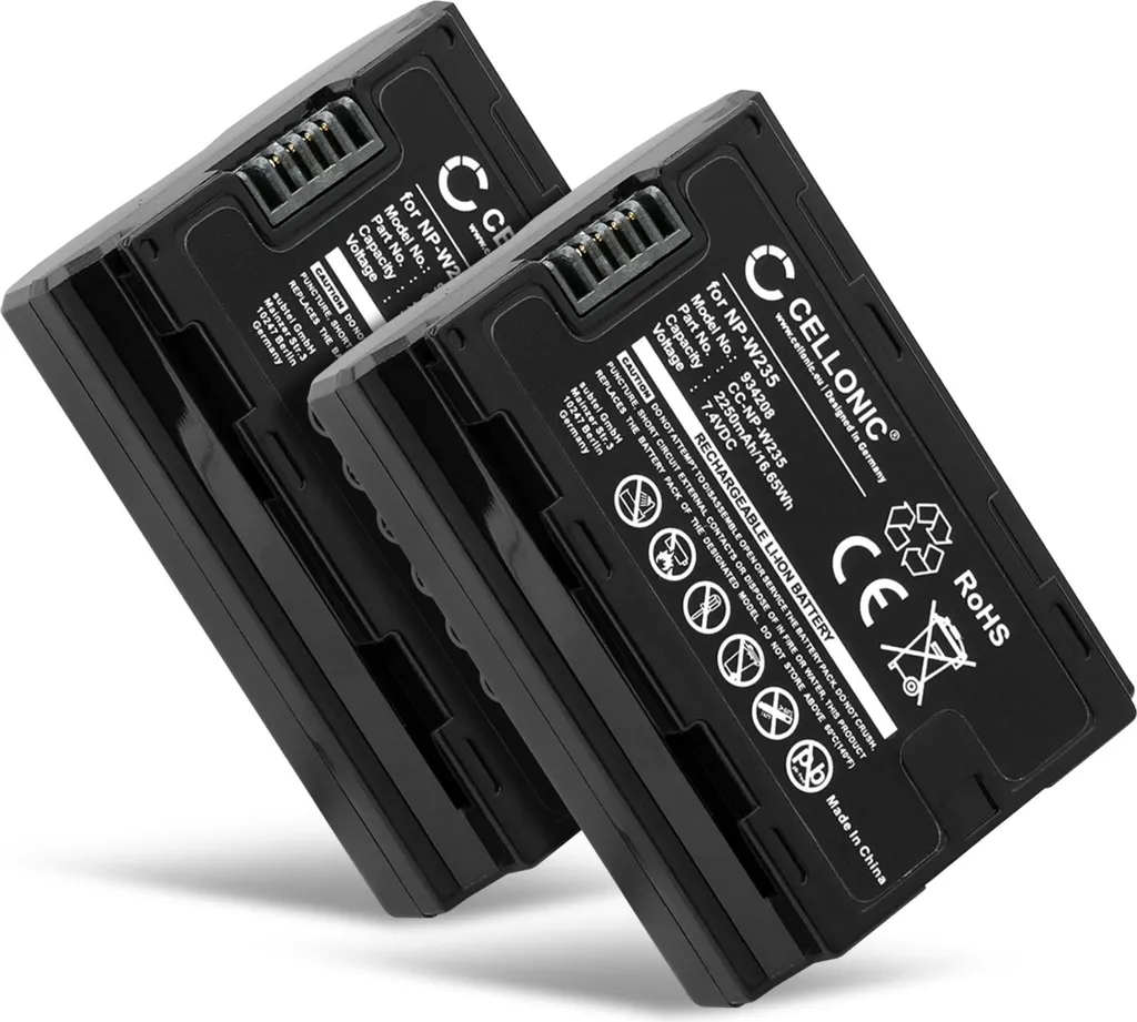 2x Batteria NP-W235 per Fujifilm GFX100S X-T4 | 2250mAh CELLONIC