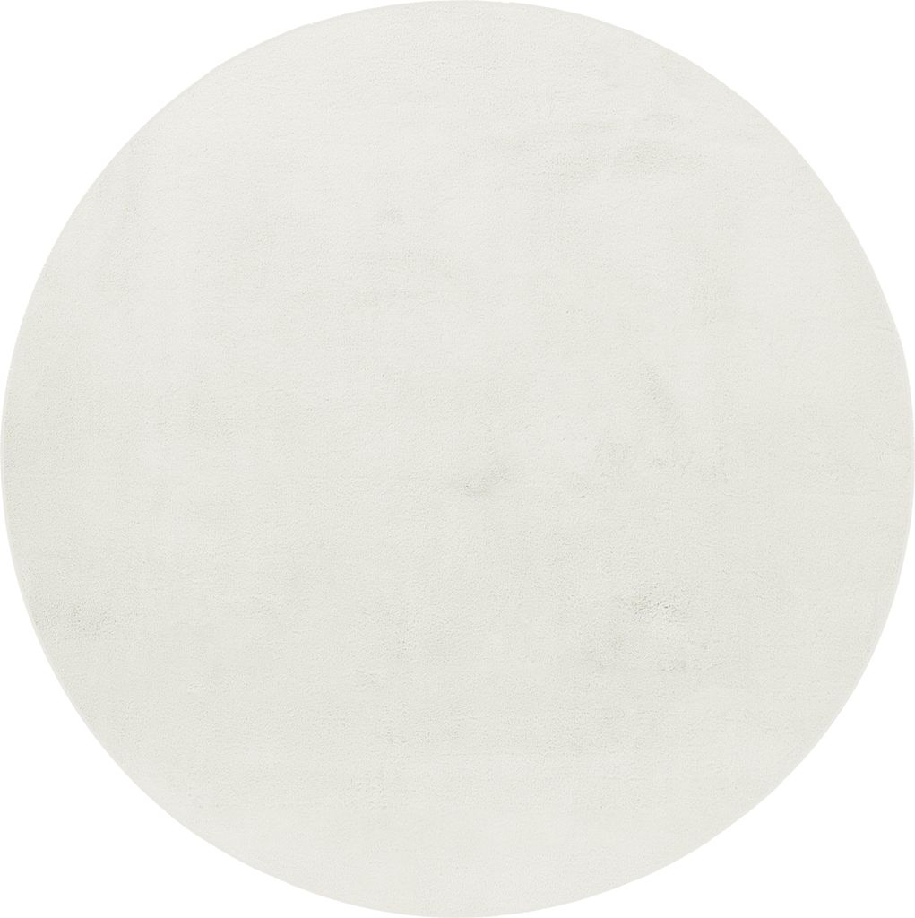 Homebyhome Flauschiger Hochflor Teppich Einfarbig - Kunstfell Look, Plüschig & Superweich für Wohnzimmer, Grösse: 160 cm Rund