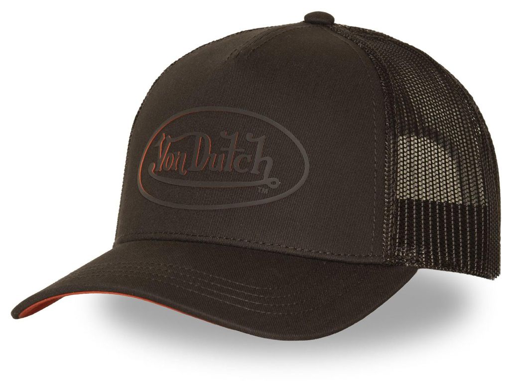 Von Dutch Originals Trucker Cap - CALIFORNIA Twill Rubber T/T Brown
