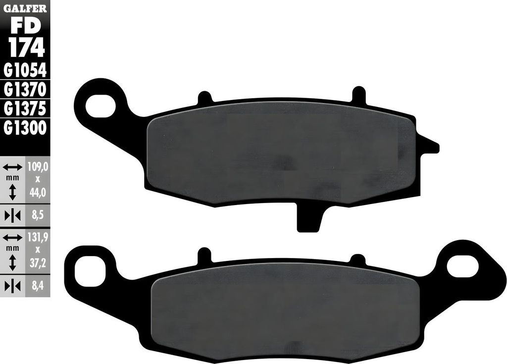 Bremsbeläge Set Galfer 2x FD174G1054 Semi-Metall vorne für Kawasaki GPZ VN 1 Mean Streak, Suzuki SV S SF VL Intruder C KLV DL V-Strom GSX F Class...
