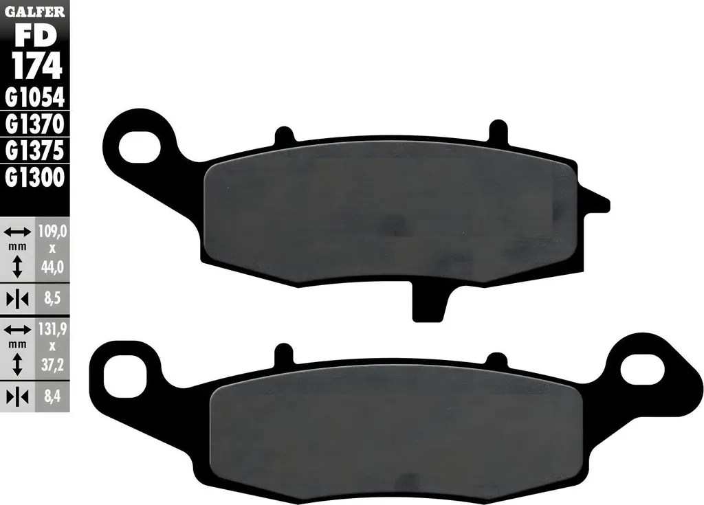 Plaquettes de frein Galfer FD174G1054 semi-métal pour Kawasaki et Suzuki