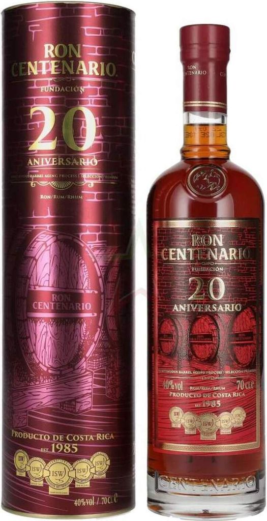 Ron Centenario Fundacion Solera 20 Años 40,00 % 0,70 lt.