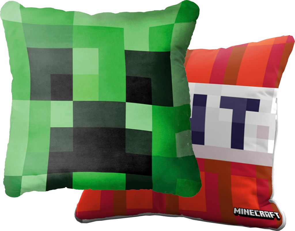 Minecraft Kissen Creeper & TNT 40x40 cm Kuschelkissen Produktbild 