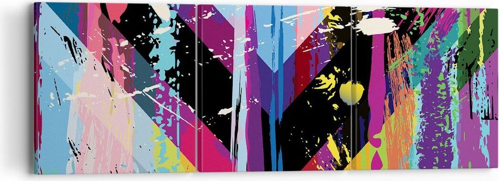 Bild auf Leinwand - Leinwandbild - Abstraktion modern - 90x30cm - Wand Bild - Wanddeko - Wandbilder - Leinwanddruck - Bilder - Kunstdruck - Wanddek...