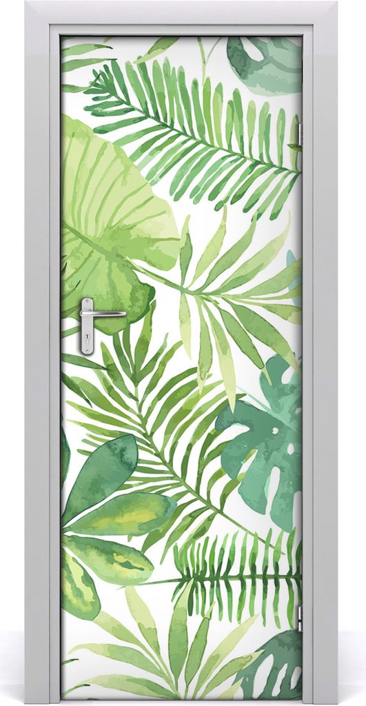Tulup Türaufkleber 75x205 cm Dekorative Aufkleber Selbstklebend Wasserdichte Tapete Abnehmbar Schlafzimmer Wohnzimmer Wohnkultur - tropische Blätter