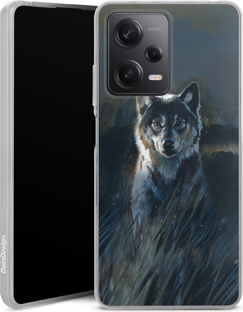 DeinDesign Handyhülle für Xiaomi Redmi Note 12 Pro 5G Silikon Hülle Case Smartphone Schutzhülle Malerei Natur Wolf