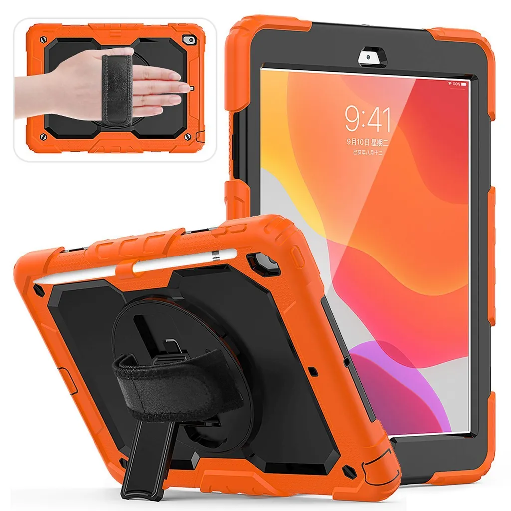 Coque de Protection iPad 10.2 7ème Génération avec Dragonne et Bandoulière