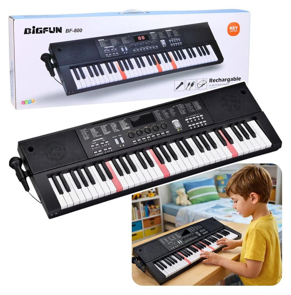 Keyboard-E-Piano mit Mikrofon, 200 Klangfarben, 61 Tasten