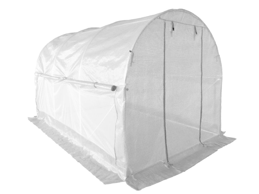 4iQ Gewächshaustunnel 10 m² PREMIUM White 2,5x4 m – mit Insektenschutznetz