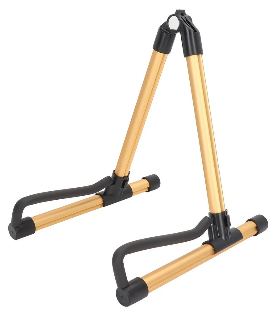 Support de Guitare Pliable en Métal Doré - Stand Universel Ajustable