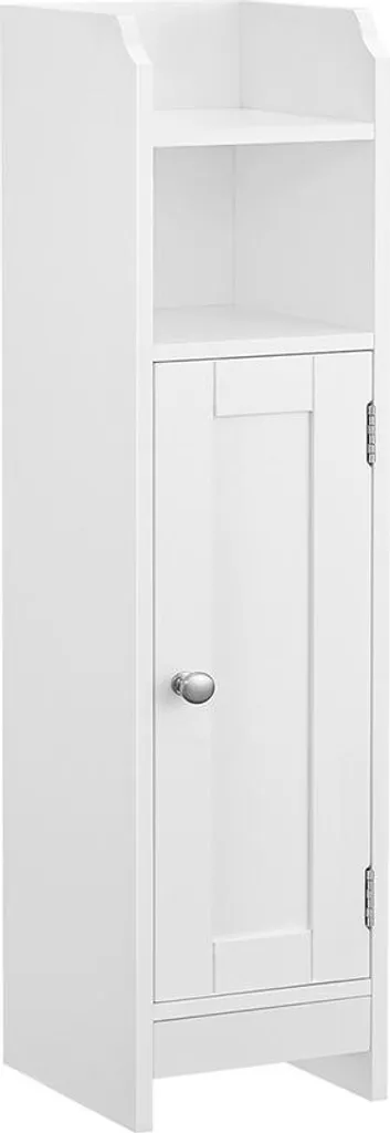 Mobiletto Bagno Bianco 18x20x80 - Salvaspazio WC e Portaoggetti Stretto