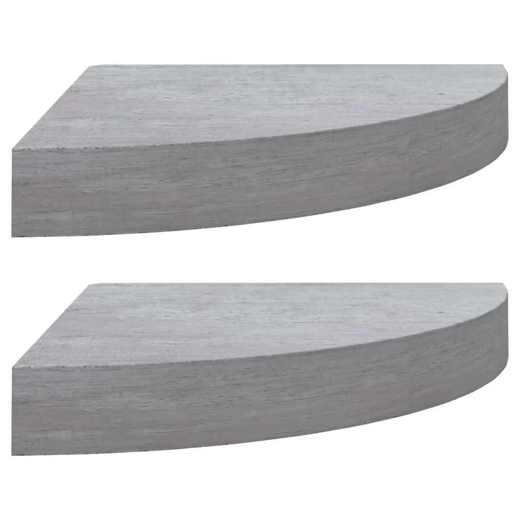 Set 2 Mensole Angolari Grigio Cemento 25 cm - Design Moderno Sospeso