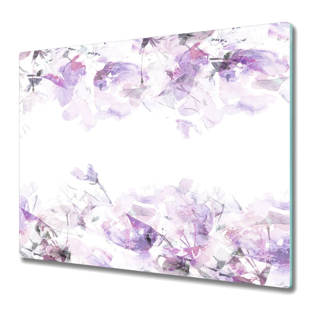 Küchenschneidebrett - Glasschneidebrett - Herdabdeckung -Violette Abstraktion
