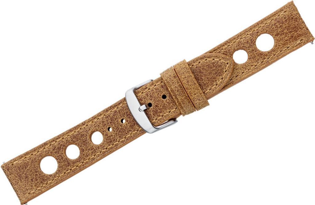 Eichmüller BandOh | Racing Uhrenarmband Leder hellbraun Easy Click , Stegbreite:22mm, Schließe:Silbern