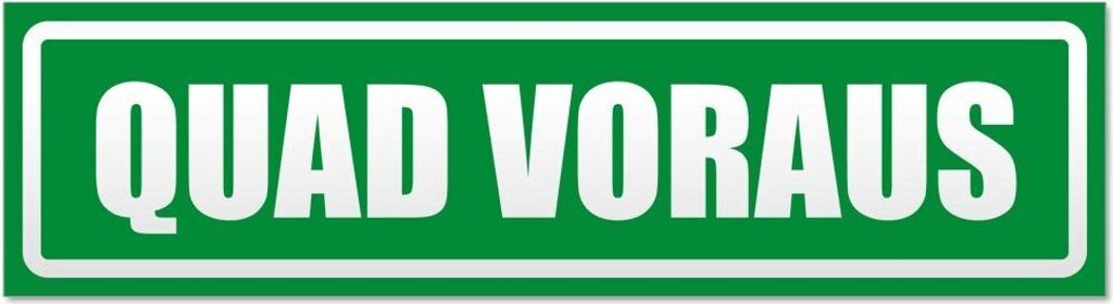 Kiwistar Quad voraus invertiert Magnetschild Schild magnetisch - 45cm Grün - Magnetfolie für Auto PKW Kfz