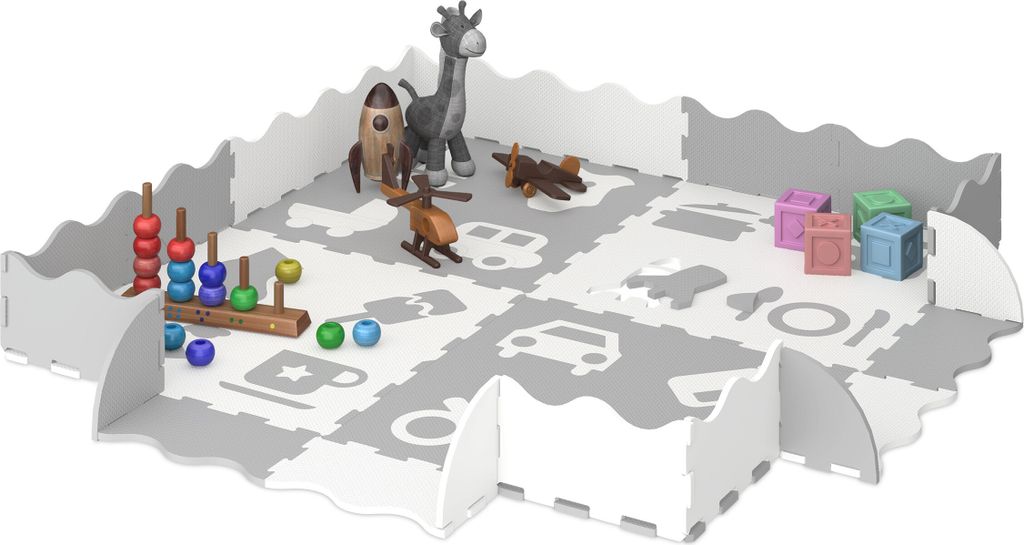 Relaxdays Puzzlematte, 2x2 Spielmatte mit Rand, versch. Produktbild 
