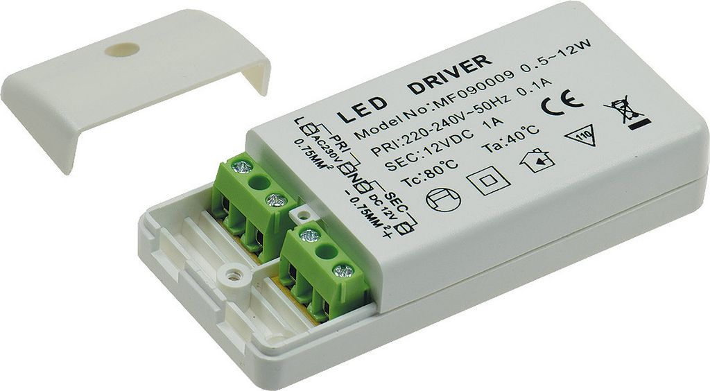 Transformator LED ChiliTec CT-12E-V2, 0,5-12W 230V AC na Zdjęcie produktu 