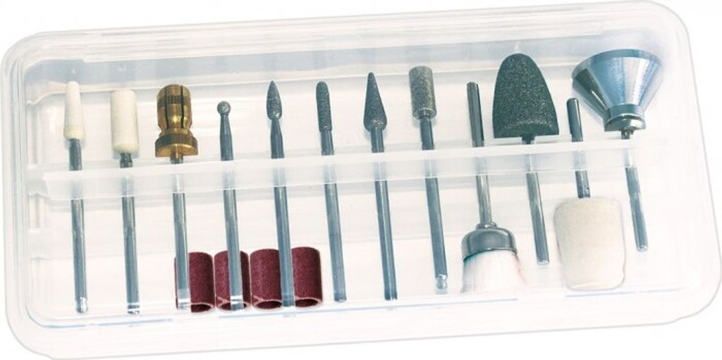 promed comfort Schleifkörper Bits, Bit Set, 16 Teile, Haut, Hornhaut + Nagel