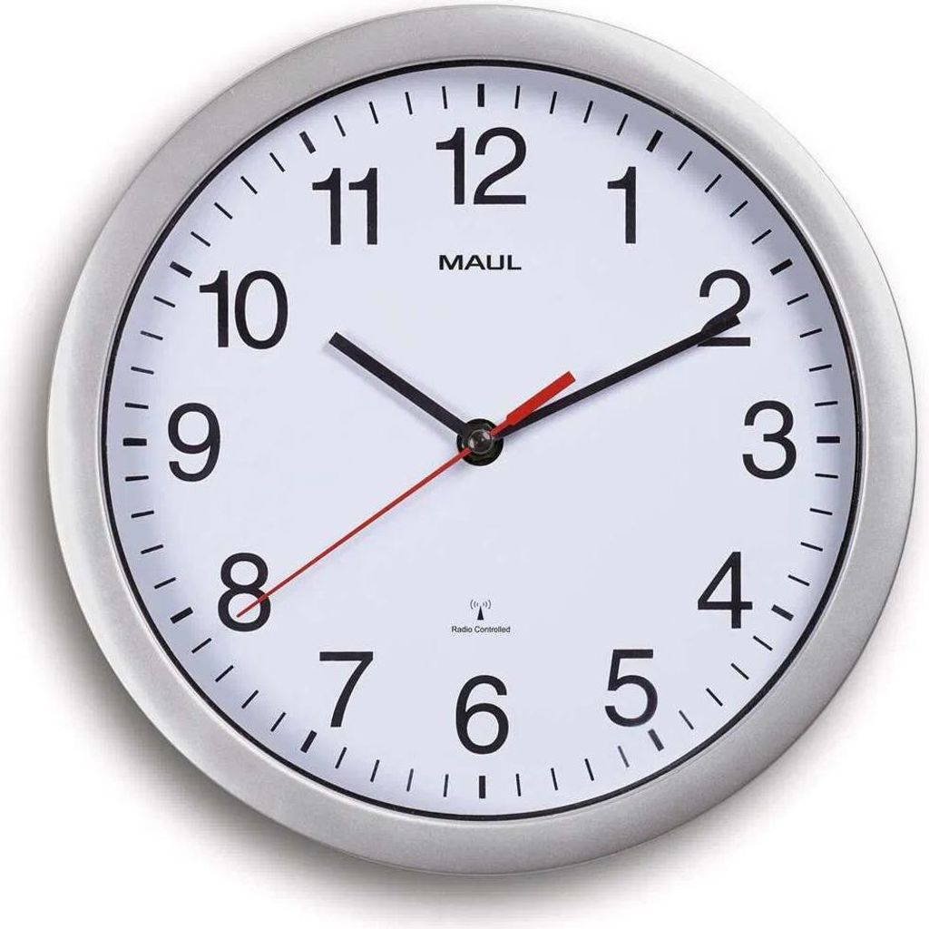 MAUL Wanduhr MAULrun Ø 25.2 x 5 cm funkgesteuert Kunststoff Produktbild 
