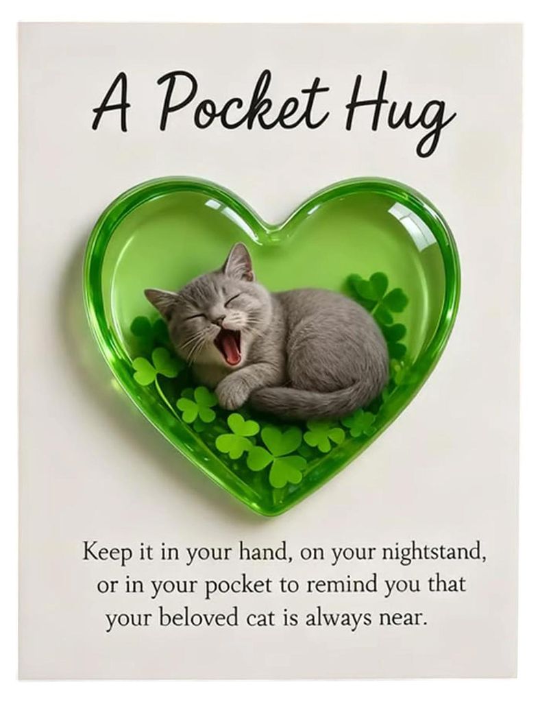 Erinnerungsgeschenk für Katzenbesitzer mit inspirierender Karte – ein emotionales Geschenk zur Unterstützung und Liebe. Herzförmiges Erinnerun...