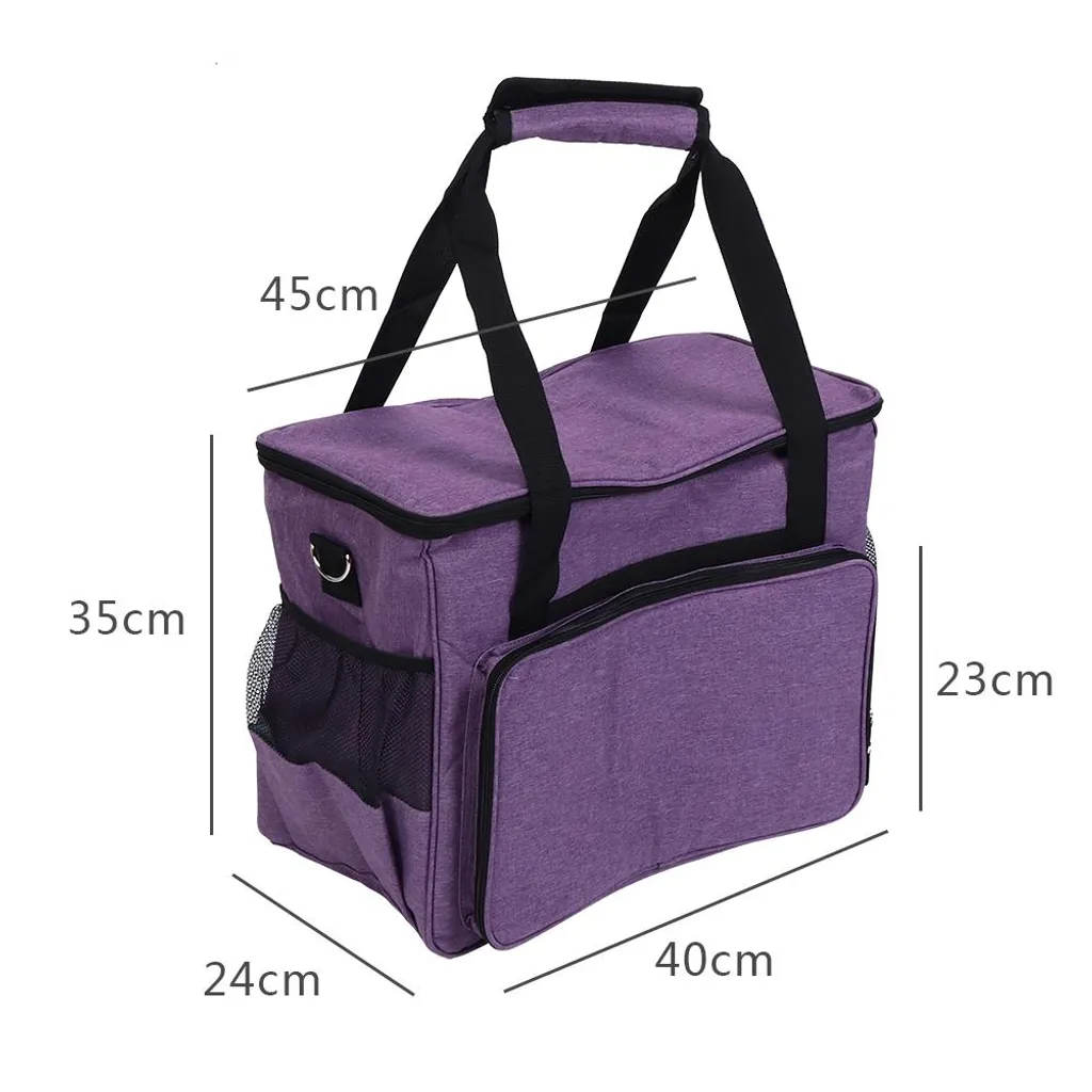 Housse de protection violette avec compartiments pour couture et loisirs - 7