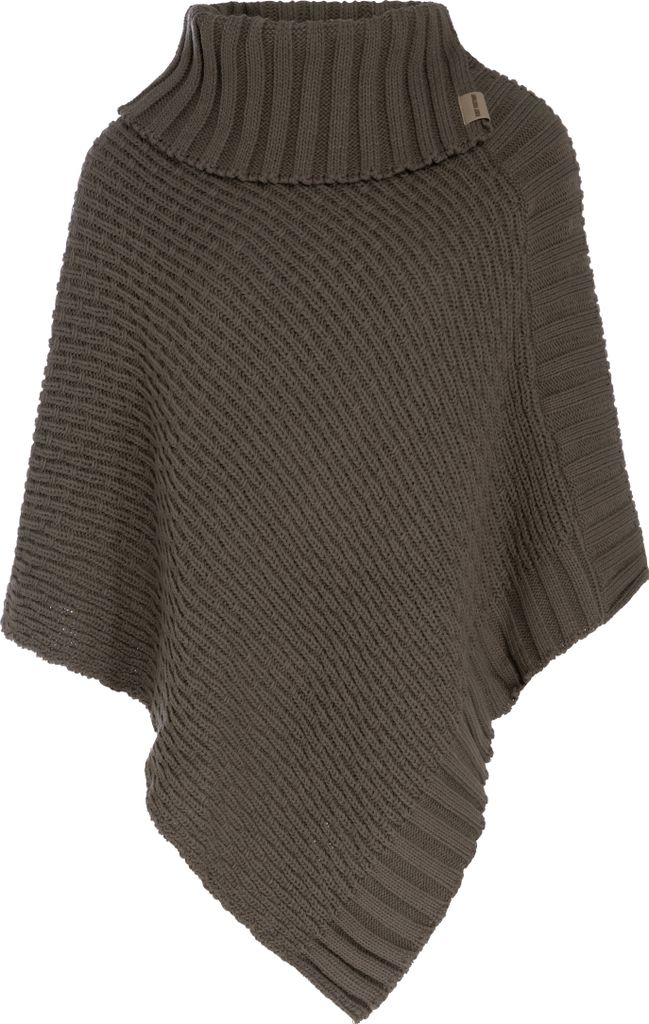 Knit Factory Nicky Gestrickter Poncho - Cappuccino - One Size
