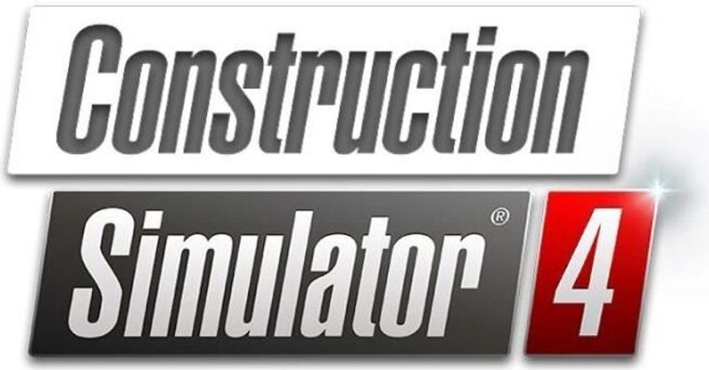 The image displays the title of the video game 'Construction Simulator 4'.
