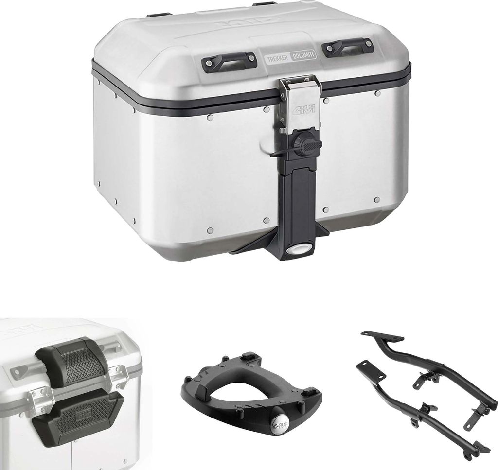 GIVI DLM46 TREKKER DOLOMITI Monokey-Topcase-Kit Aluminium 46L mit Gepäckträger