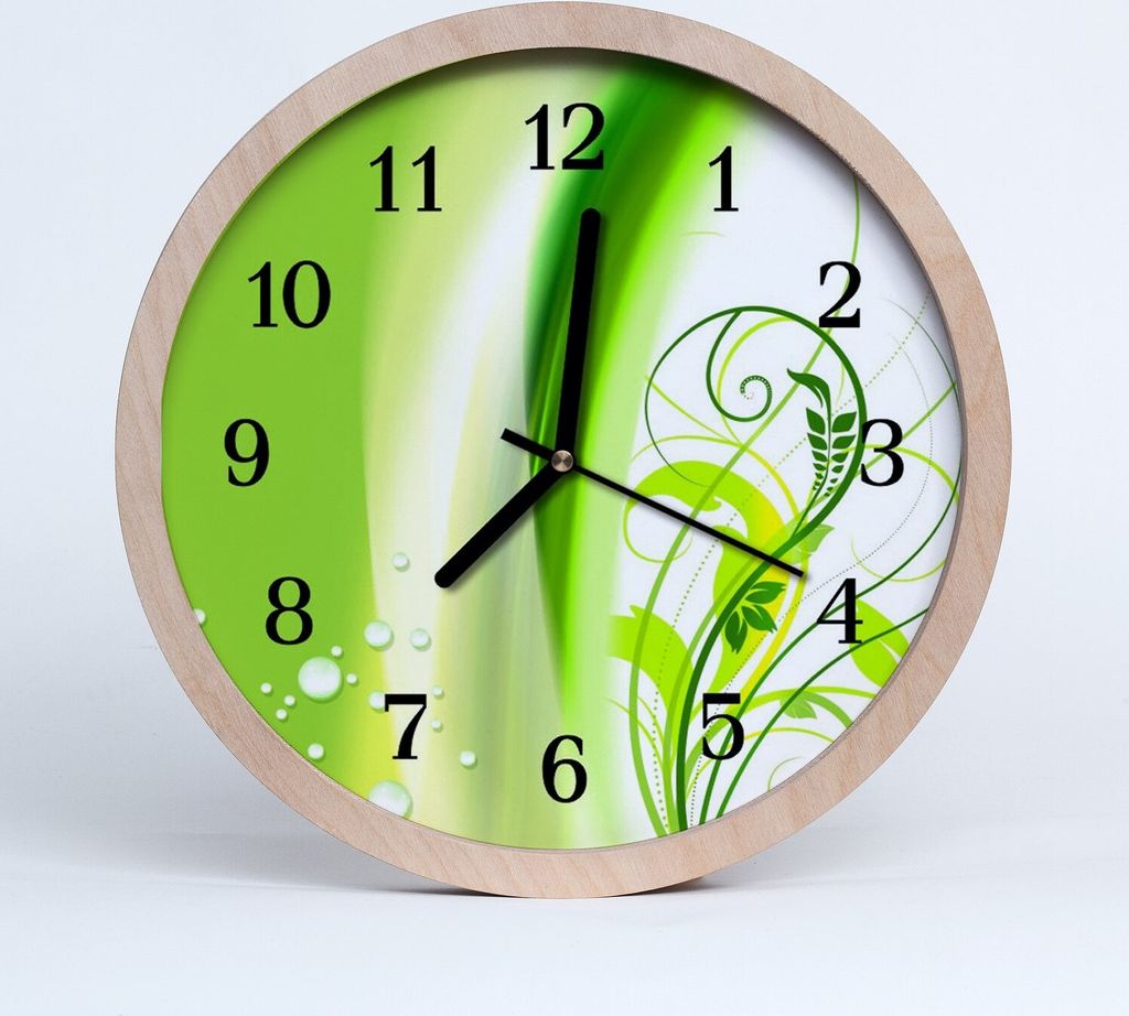 Holzuhr 20fi cm wanduhr - Gemüse-Muster Blumen