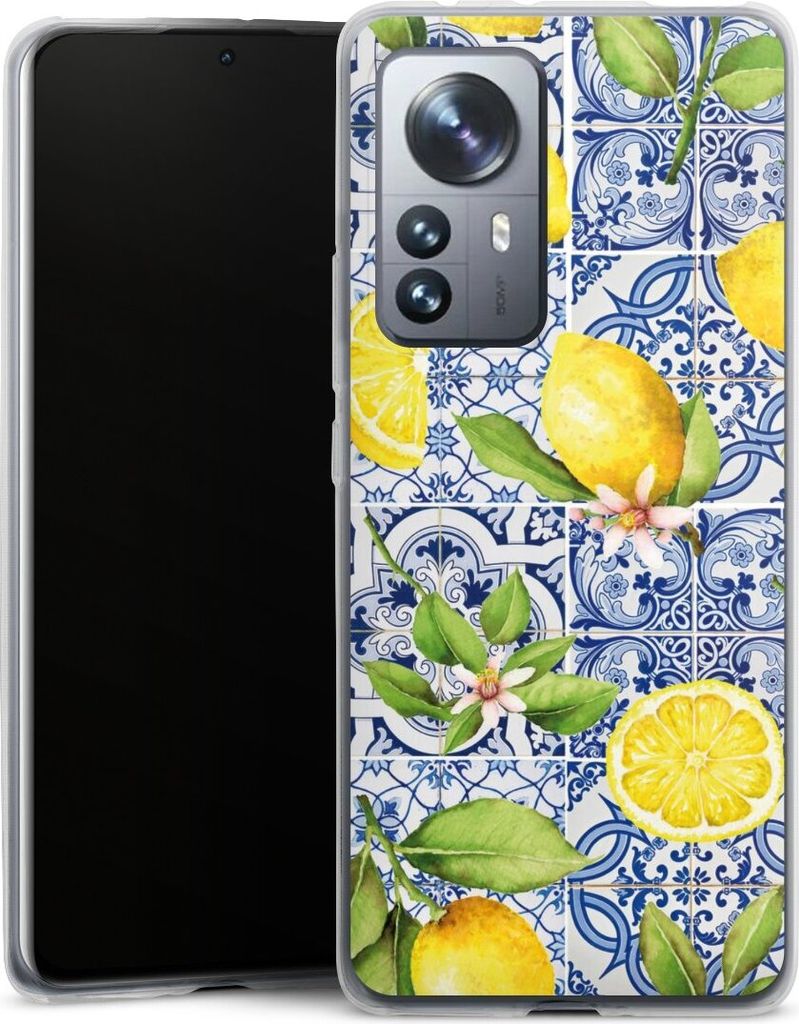 DeinDesign Slim Hülle für Xiaomi 12 Pro 5G Silikon Case Ultra Dünn Handyhülle Griechenland Muster Zitrone