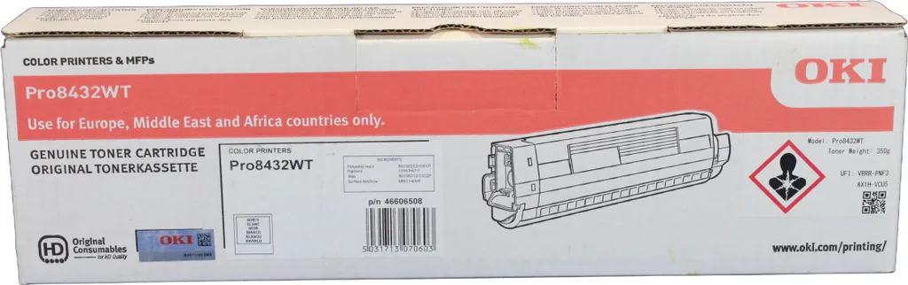 Toner Blanc OKI 46606508 pour Personnalisation et Impression Créative