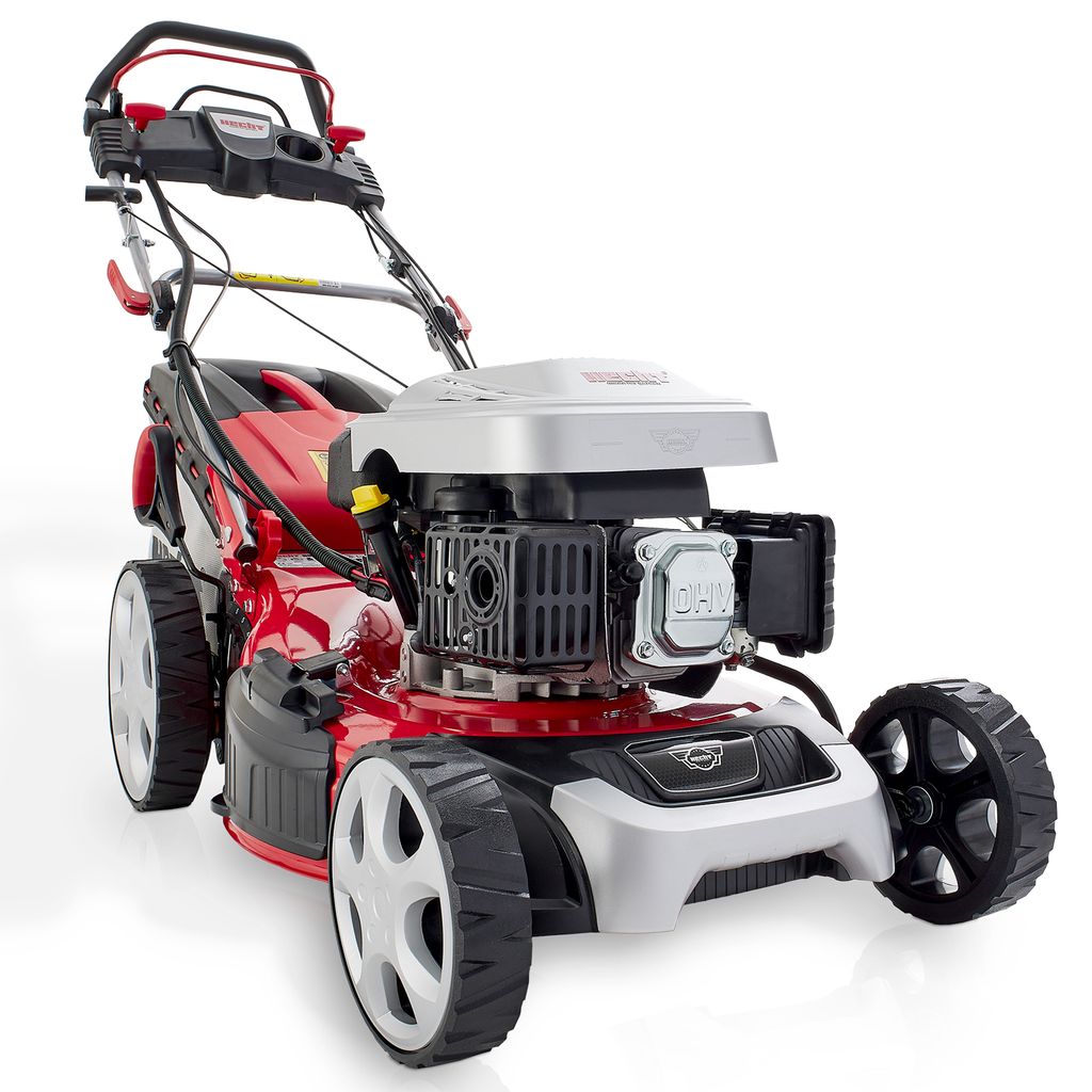 HECHT 5534 SWE Rasenmäher Benzin | mit Antrieb | 51 cm Schnittbreite | Elektrostarter | 5in1 | 6PS | Mulchkit | 60L Grasfangkorb