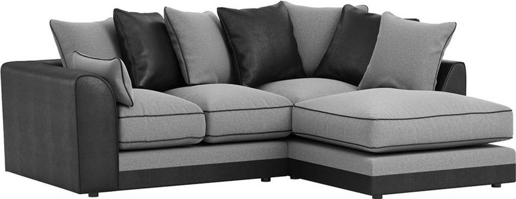 Rechtsseitiges Ecksofa Dillon-Malmo 90/Snake black-Polyesterfasern + Schaumstoff