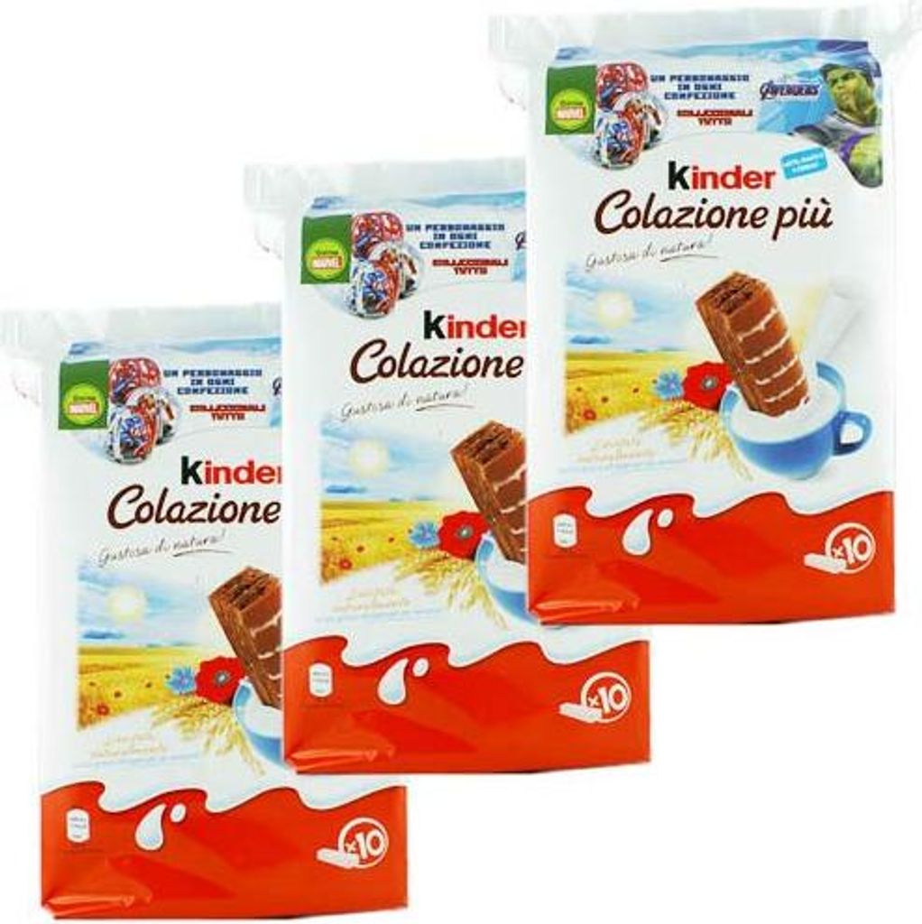 3x Ferrero Kinder 'Colazione piu' Küchlein, 10 x 29 g