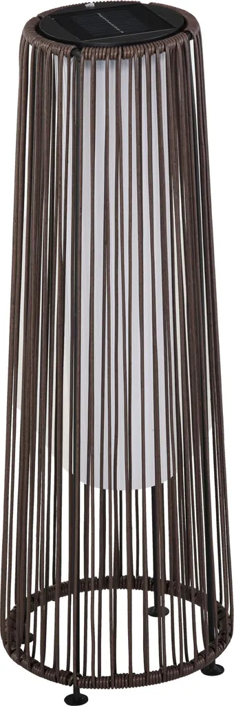 Lampe solaire LED rotin marron avec capteur automatique 61cm de haut