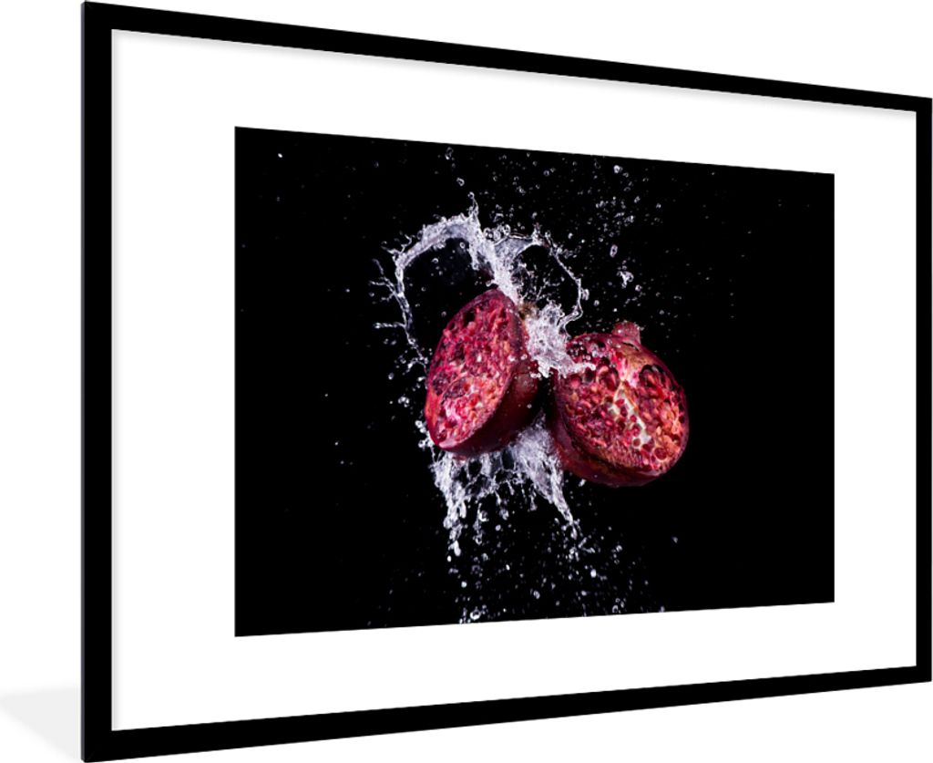 MuchoWow® Gerahmtes Poster Granatapfel - Frucht - Wasser - Produktbild 