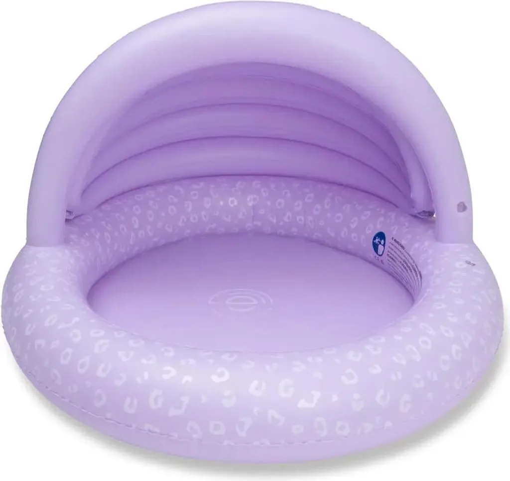 Piscine gonflable pour bébé 100 cm avec pare-soleil imprimé léopard - 4
